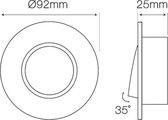 Spot encastrable rond en aluminium brossé Zwart - inclinable - diamètre de coupe 80 mm - diamètre extérieur 92 mm