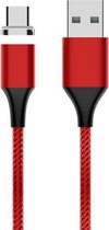 M11 3A USB naar USB-C / Type-C nylon gevlochten magnetische datakabel, kabellengte: 2m (rood)