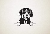 Bluetick Coonhound - hond met pootjes - M - 60x69cm - Zwart - wanddecoratie
