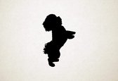 Bichon Frise - Silhouette hond - M - 80x50cm - Zwart - wanddecoratie