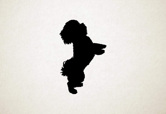 Bichon Frise - Silhouette hond - L - 108x62cm - Zwart - wanddecoratie