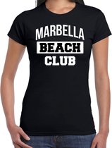 Marbella beach club zomer t-shirt voor dames - zwart - beach party / vakantie outfit / kleding / strand feest shirt XS