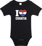 I love Croatia baby rompertje zwart jongens en meisjes - Kraamcadeau - Babykleding - Kroatie landen romper 80 (9-12 maanden)