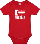 I love Austria baby rompertje rood jongens en meisjes - Kraamcadeau - Babykleding - Oostenrijk landen romper 68 (4-6 maanden)