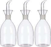 Set van 3x stuks luxe glazen azijn/olie fles met schenktuit 320 ml
