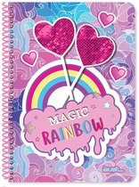 Must Notitieboek Hearts Meisjes A4 Papier Paars/roze 30 Vellen