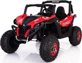 Beach Buggy 24 V Rood - MP4 TV - 2 Zitter - Bluetooth - Leder | Elektrische Kinderauto | Met afstandsbediening
