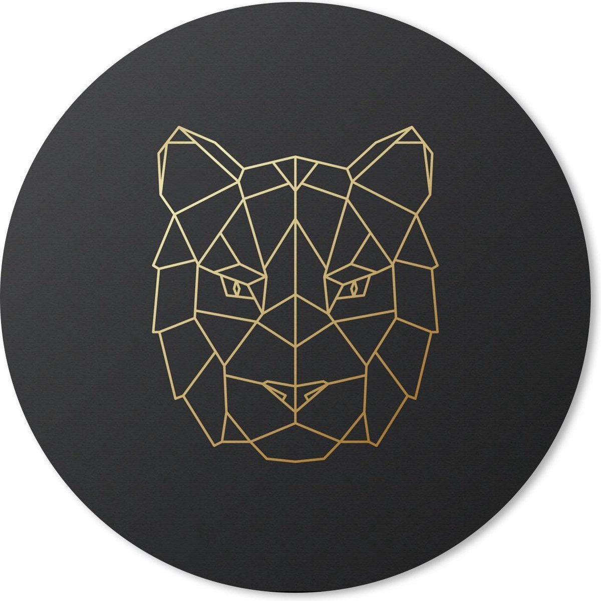 Muismat rond 50x50 cm - Mousepad Tijger - Dier - Goud - Ronde muismatten