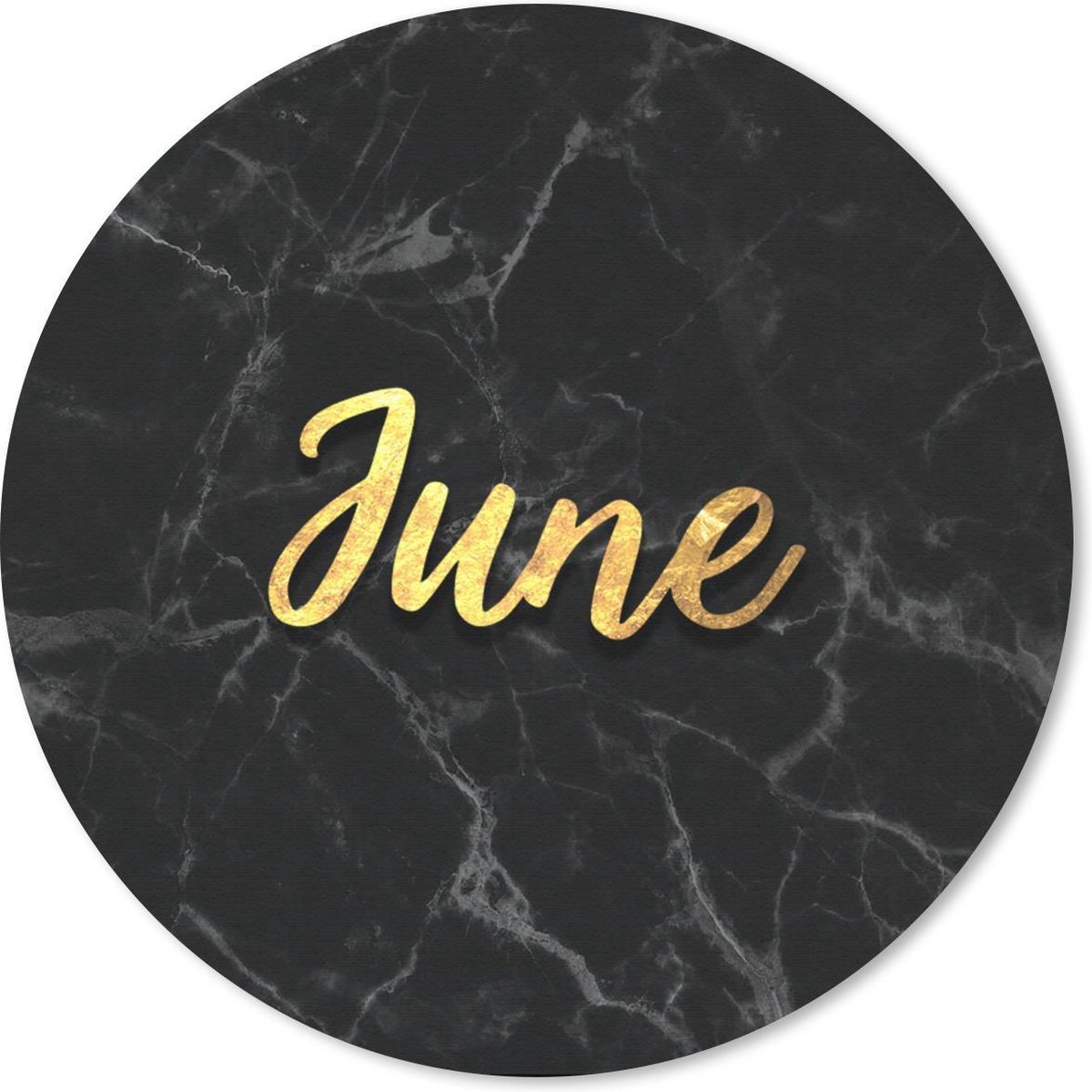 Muismat rond 50x50 cm - Mousepad Quote - Kalender - Juni - Goud - Ronde muismatten