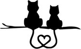 GoedeDoelen.Shop | (Auto) Sticker Kattenliefde Zwart | Katten Sticker | Laptopsticker | Autosticker | Wandsticker | Raamsticker | WC Sticker | 12 x 14,5 cm | Wellness-House
