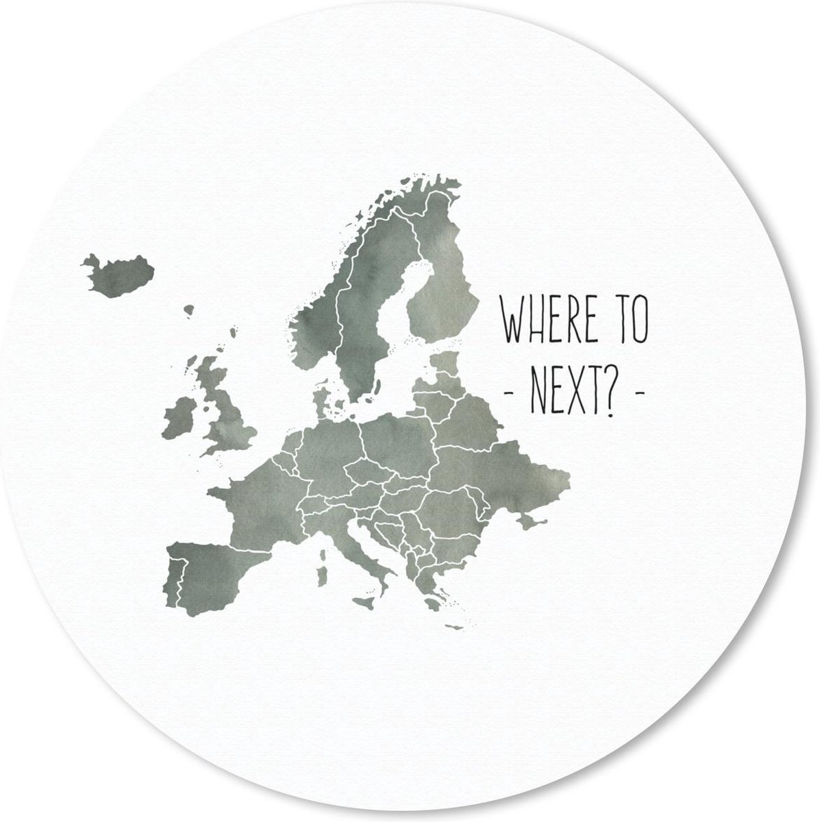 Muismat rond 40x40 cm - Mousepad Kaarten - Europa - Letters - Quote - Ronde muismatten
