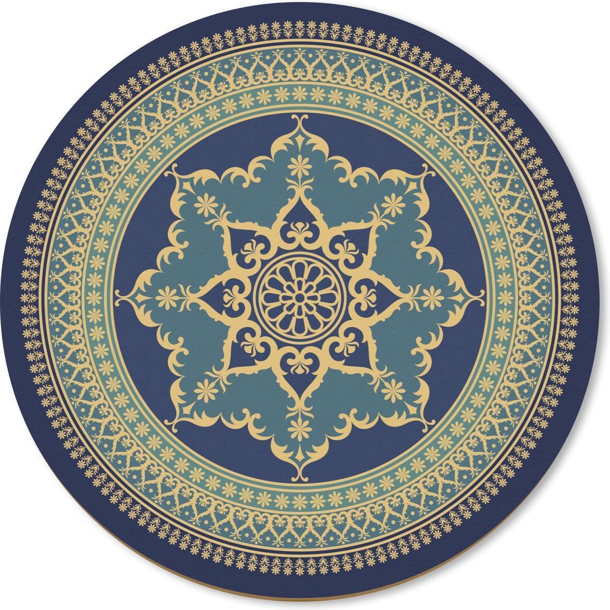Muismat rond 50x50 cm - Mousepad Mandala ouderwets - Ronde muismatten