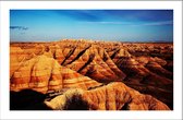 Walljar - Badlands Mountains - Muurdecoratie - Poster met lijst