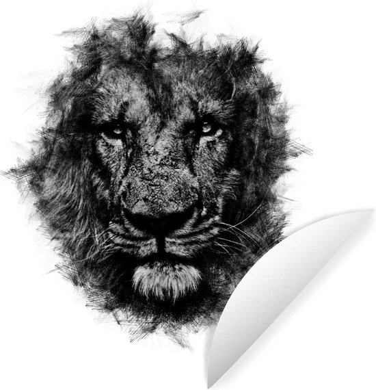 WallCircle - Stickers muraux - Cercle Papier Peint - Lion