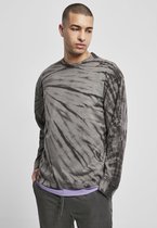 Urban Classics Longsleeve shirt -M- Boxy Tye Dye Zwart/Grijs