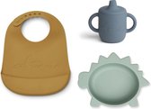 Connor Silicone Baby Dining Set Dino 3 items Peppermint | Liewood