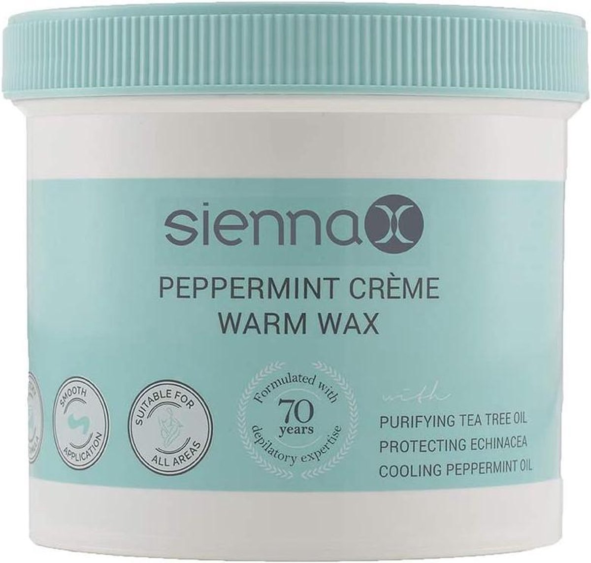 Sienna-x Ontharingswax Warm Peppermint Crème 450 G Vegan Blauw