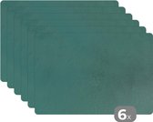 Placemat - Placemats kunststof - Groen - Verf - Muur - 45x30 cm - 6 stuks - Hittebestendig - Anti-Slip - Onderlegger - Afneembaar
