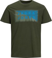 Jack & Jones T-shirt Jcoshawn Tee Ss Crew Neck Noos 12185035 Forest Night/slim Mannen Maat - S