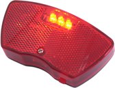 Dragerachterlicht Edge City - 3 leds -80mm- inclusief batterijen (op kaart)