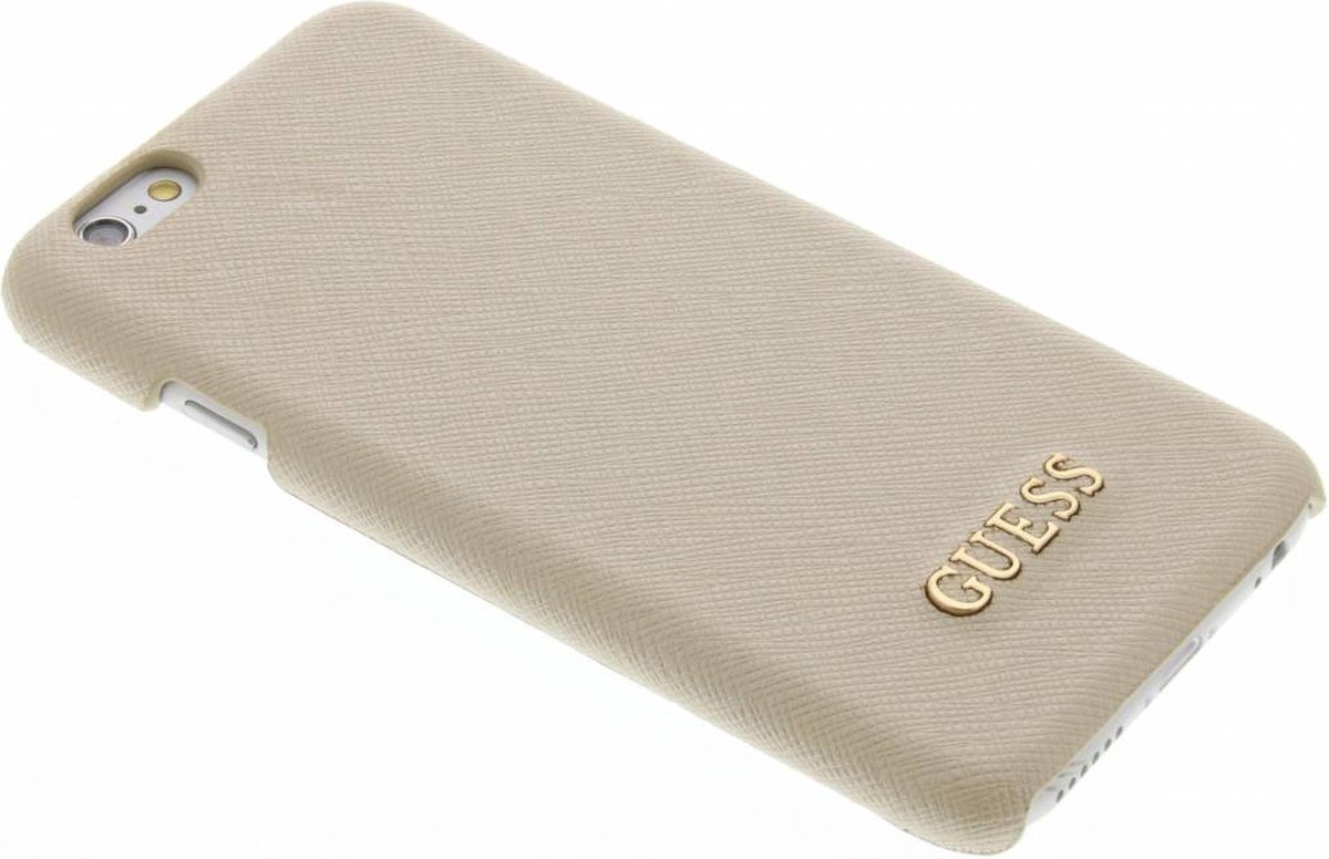 Guess Saffiano Backcover hoesje voor Apple iPhone 6/6S - Beige