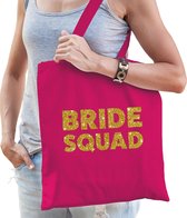 1x Bride To Be vrijgezellenfeest tasje roze goud dikke letters/ goodiebag dames - Accessoires vrijgezellen party vrouw