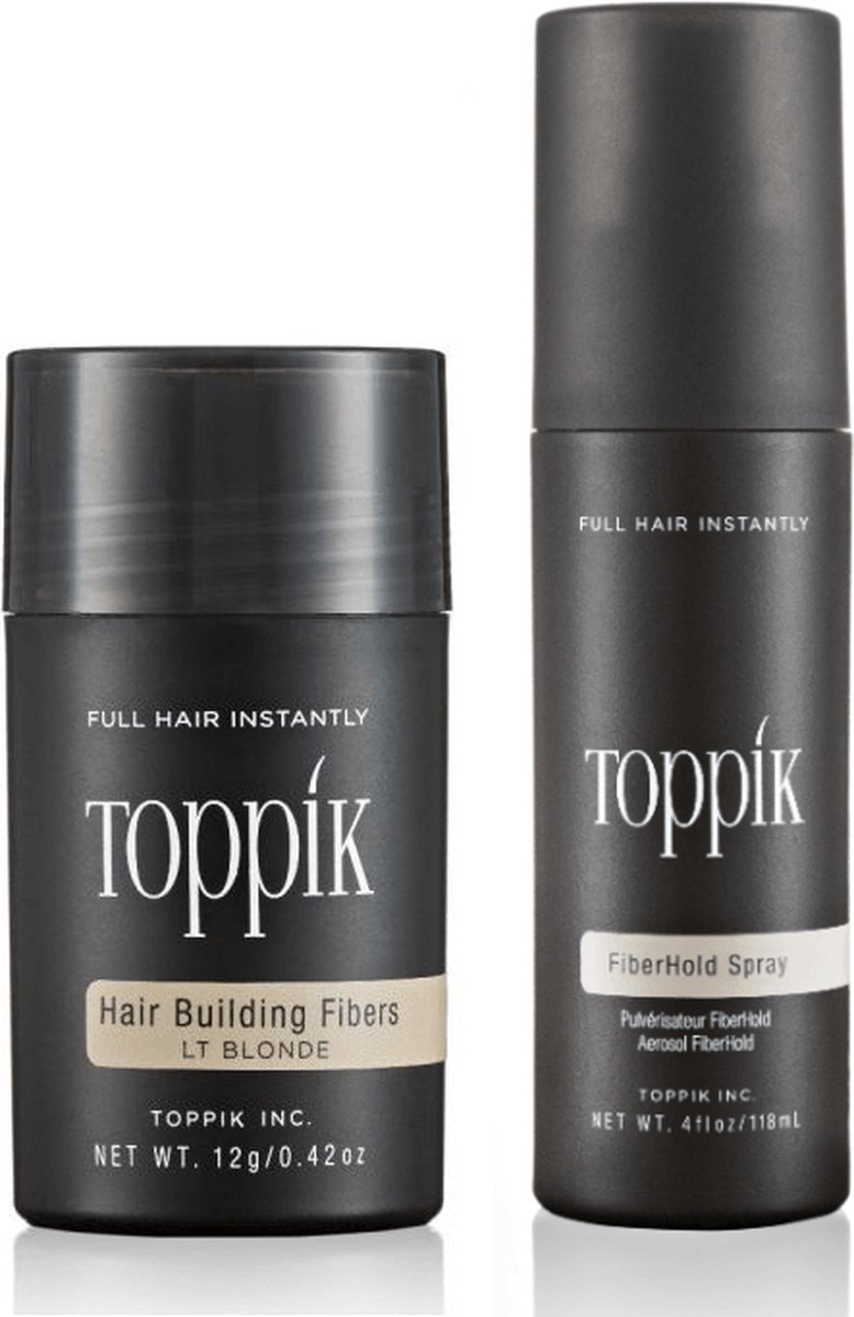 Toppik Hair Fibers Voordeelset Lichtblond - Toppik Hair Fibers 12 gram + Toppik Fiberhold Spray 118 ml - Voor direct voller haar