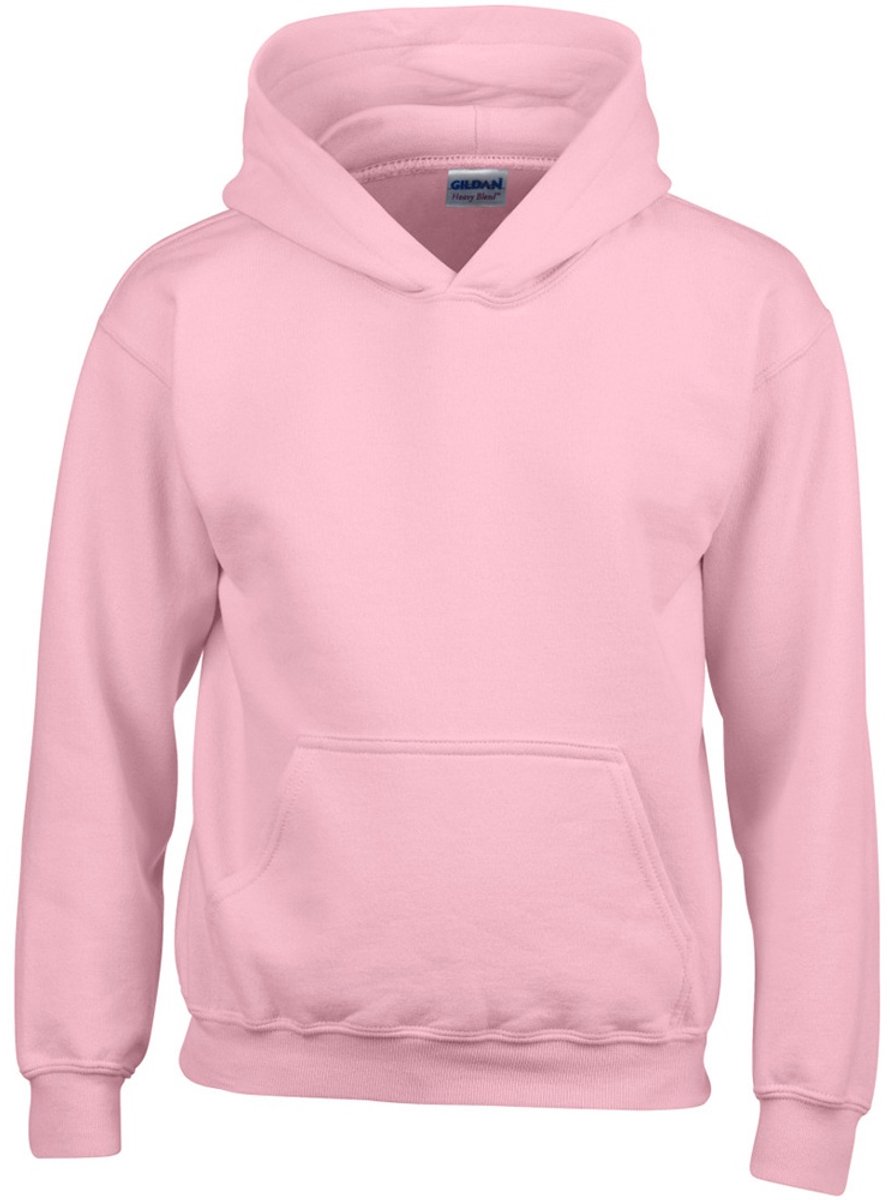 Gildan Zware Blend Childrens Unisex Hooded Sweatshirt Top / Hoodie (Lichtroze)