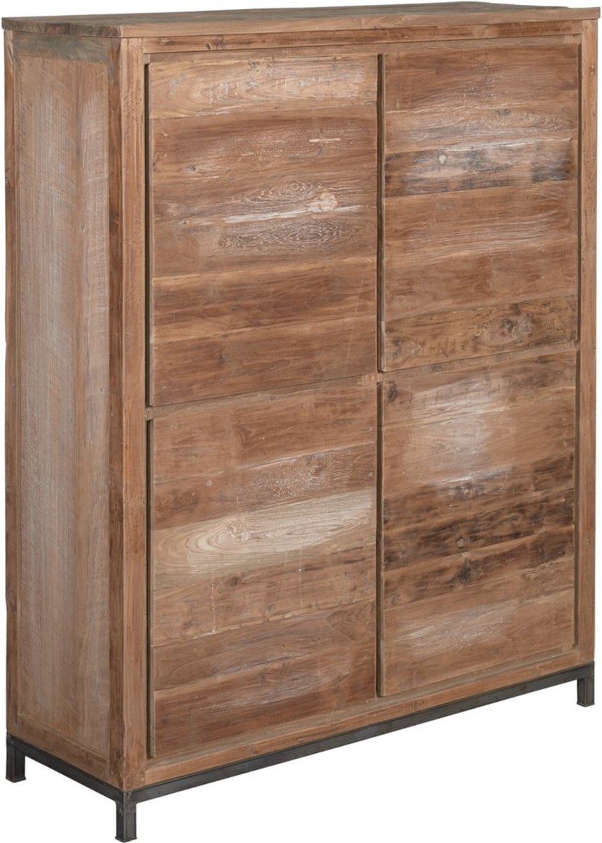 teakea Kamerkast Venetië - Industriële kast van teakhout - 130x45x160 cm
