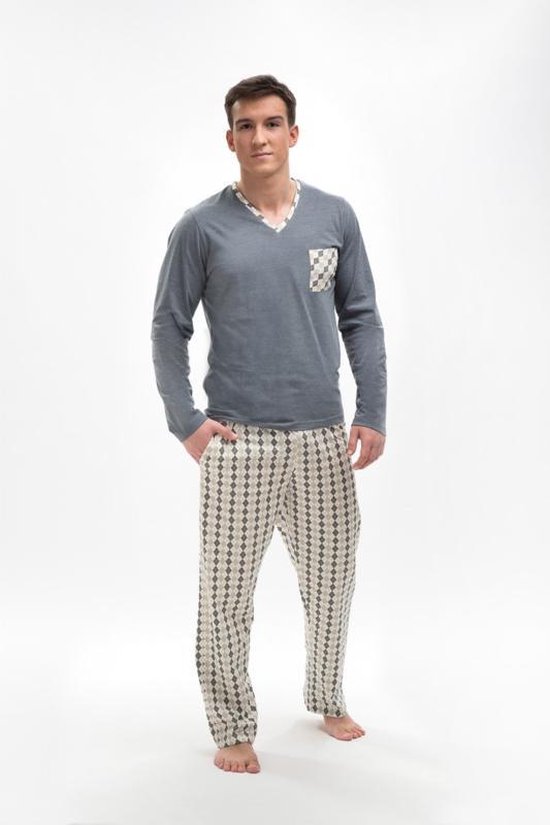 Martel- Bartek- pyjama- grijs- 100% katoen - gemaakt in Europa M