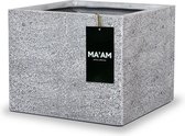 MA'AM Luna - plantenbak - vierkant - 22x22 - wit/grijs - vorstbestendig - robuust - stoer - industrieel