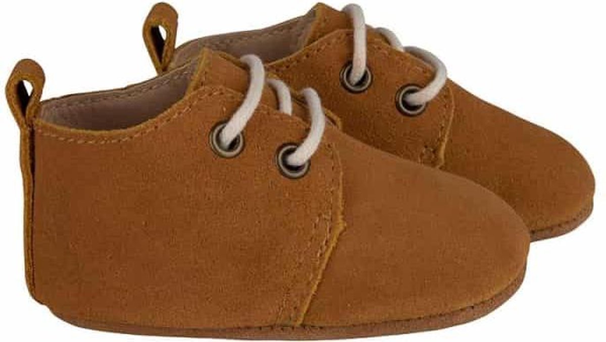 Baby Dutch Babyslofjes Suede slofjes Leren slofjes Babyschoentjes leer Cognac sloffen