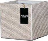 MA'AM Vera | plantenbak - wit - L30xH30 cm - vorstbestendig - industrieel design - trendy vierkante bloembak