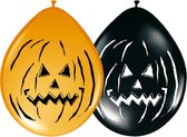 Halloween - Horror ballonnen zwart en oranje 16x stuks