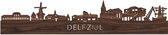 Skyline Delfzijl Notenhout - 120 cm - Woondecoratie design - Wanddecoratie - WoodWideCities