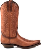 Mayura Boots 1920 Cognac/ Spitse Cowboy Western Line Dance Dames Heren Laarzen Schuine Hak Echt Leer Maat EU 36