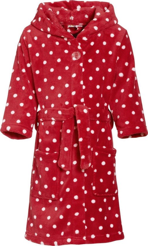 Stippen badjas rood-158/164