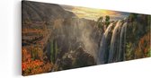 Artaza Canvas Schilderij Watervallen Vanaf De Kliffen - 120x40 - Groot - Foto Op Canvas - Canvas Print