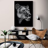 Poster Dark Lioness - Plexiglas - Meerdere Afmetingen & Prijzen | Wanddecoratie - Interieur - Art - Wonen - Schilderij - Kunst