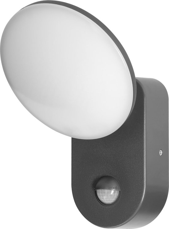 Buitenlamp met Bewegingssensor RIOLIT – Tuinverlichting 4000K – Buitenverlichting met IP65 - Muurlamp 1100lm – Wandlamp buiten IK10 - Antraciet