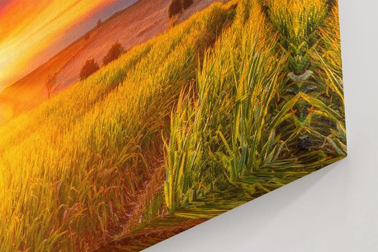 Artaza Peinture sur toile Lever de soleil sur le champ de maïs – 20 x 30 – Klein – Photo sur toile – Impression sur toile