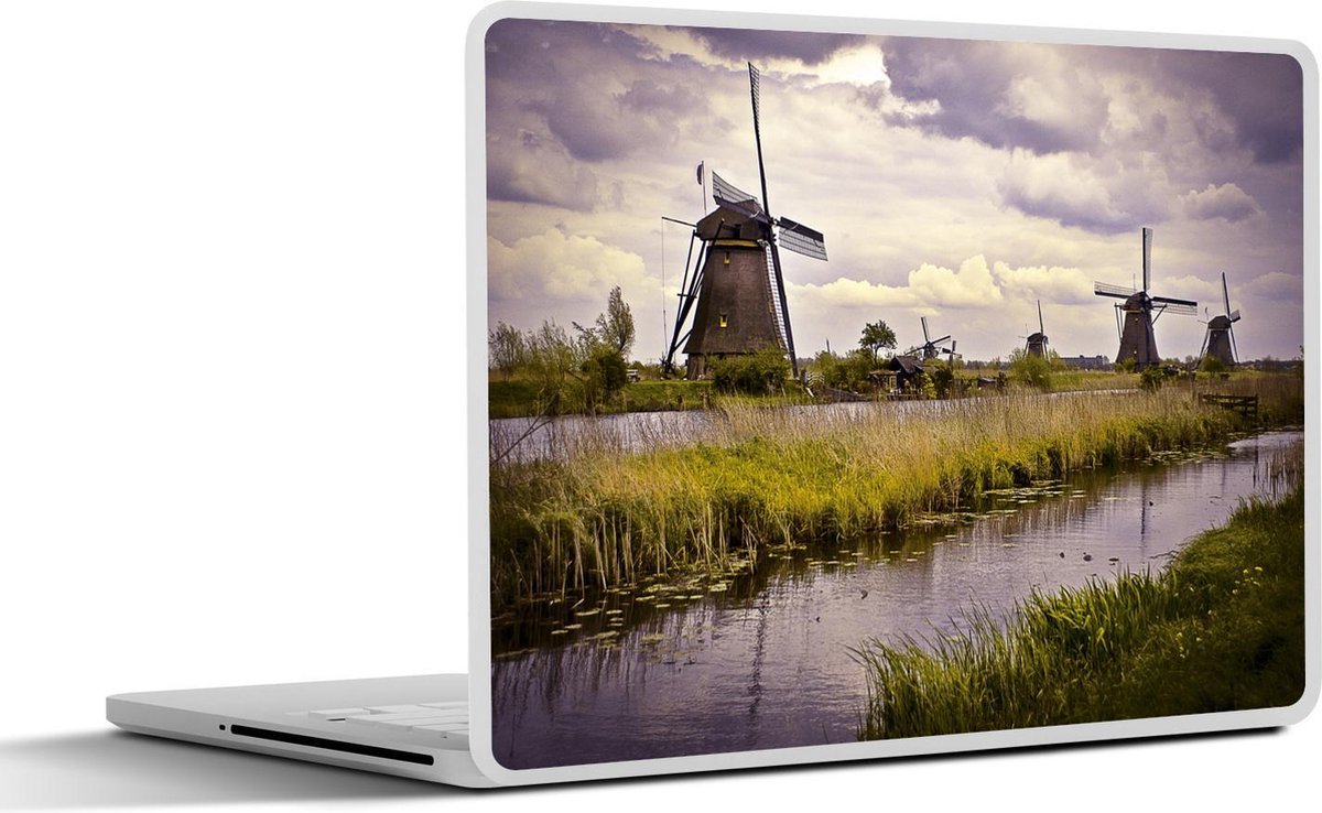 Afbeelding van product SleevesAndCases  Laptop sticker - 10.1 inch - Windmolens bij zonsopgang
