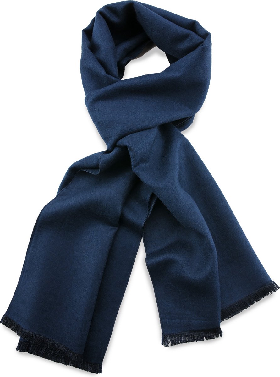 JB Collection - Sjaals - unisex sjaal viscose marineblauw langwerpig - marineblauw