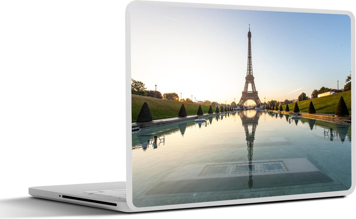 Laptop sticker - 17.3 inch - De Eiffeltoren en de tuinen van het paleis Trocadero - 40x30cm - Laptopstickers - Laptop skin - Cover