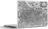 Laptop sticker - 14 inch - Een oude zwart witte landkaart van Nederland - 32x5x23x5cm - Laptopstickers - Laptop skin - Cover