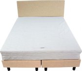 Bedworld Boxspring 160x210 - Stevig - Lederlook - Licht beige (MD907)