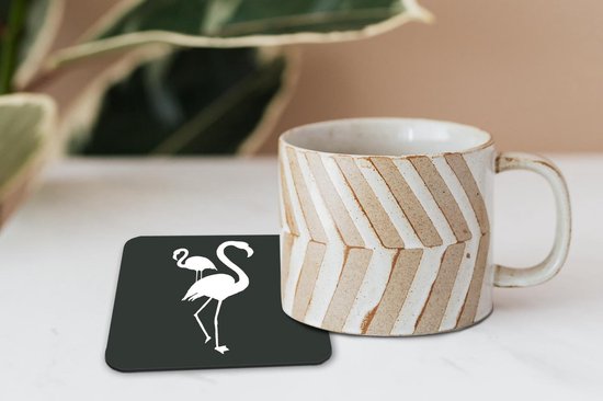 Sous-verres -verres - Flamingo - Vogel - Silhouette - 10x10 cm - 6 pièces
