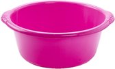 Kunststof teiltje/afwasbak rond 15 liter roze - Afmetingen 46 x 43 x 17 cm - Huishouden