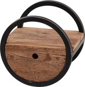 Ronde design wandplank Ø30 cm met massief houten lade