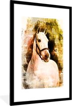 Cadre photo avec affiche - Cheval - Wit - Journal - Filles - Enfants - Meiden - 80x120 cm - Cadre pour affiche